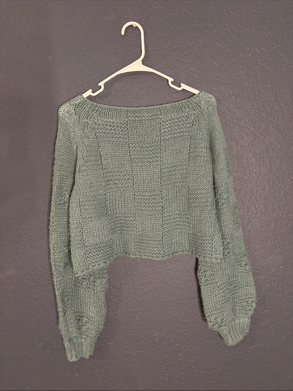 O'Neill Off-the-Shoulder Cropped Sweater - Sage Green